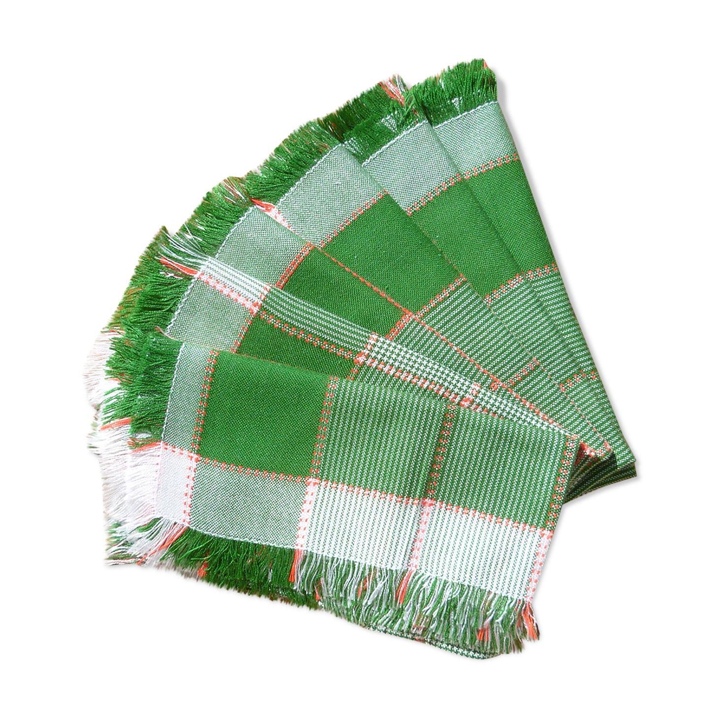 Set of 6 vintage checkered napkins