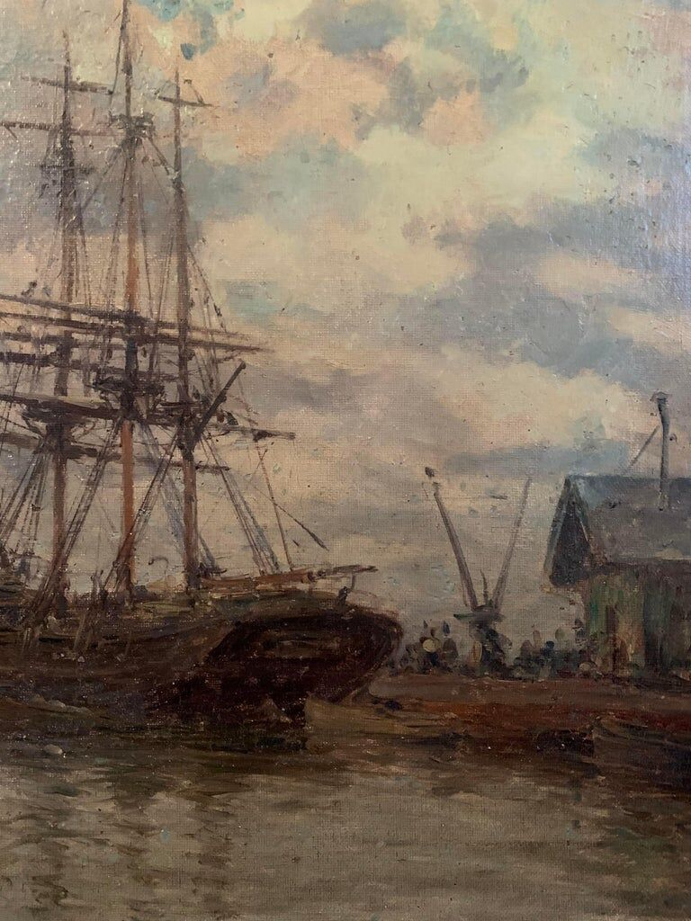 Breton, Marine, oil on canvas marouflée, nineteenth century