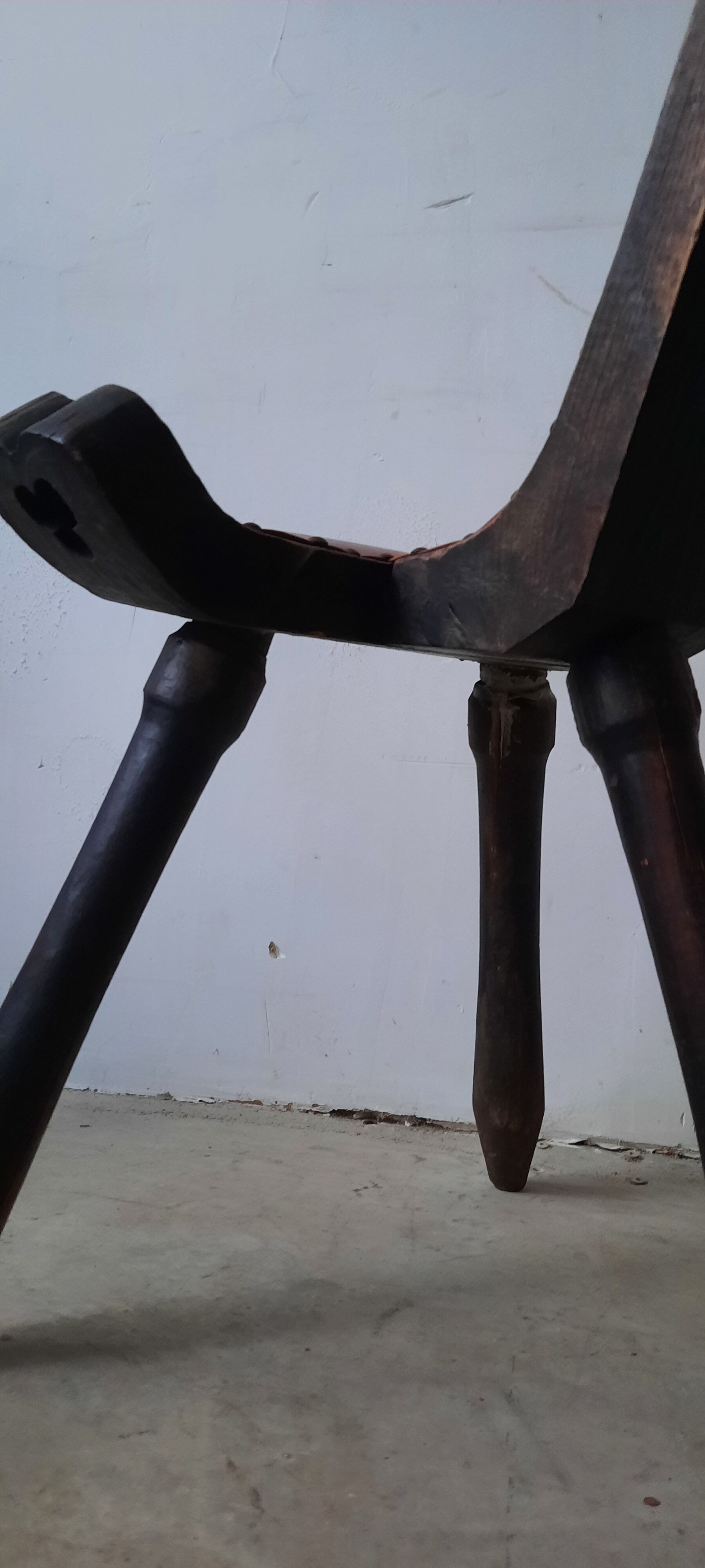 Brutalist style tripod accent chair from the 50s