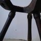 Brutalist style tripod accent chair from the 50s