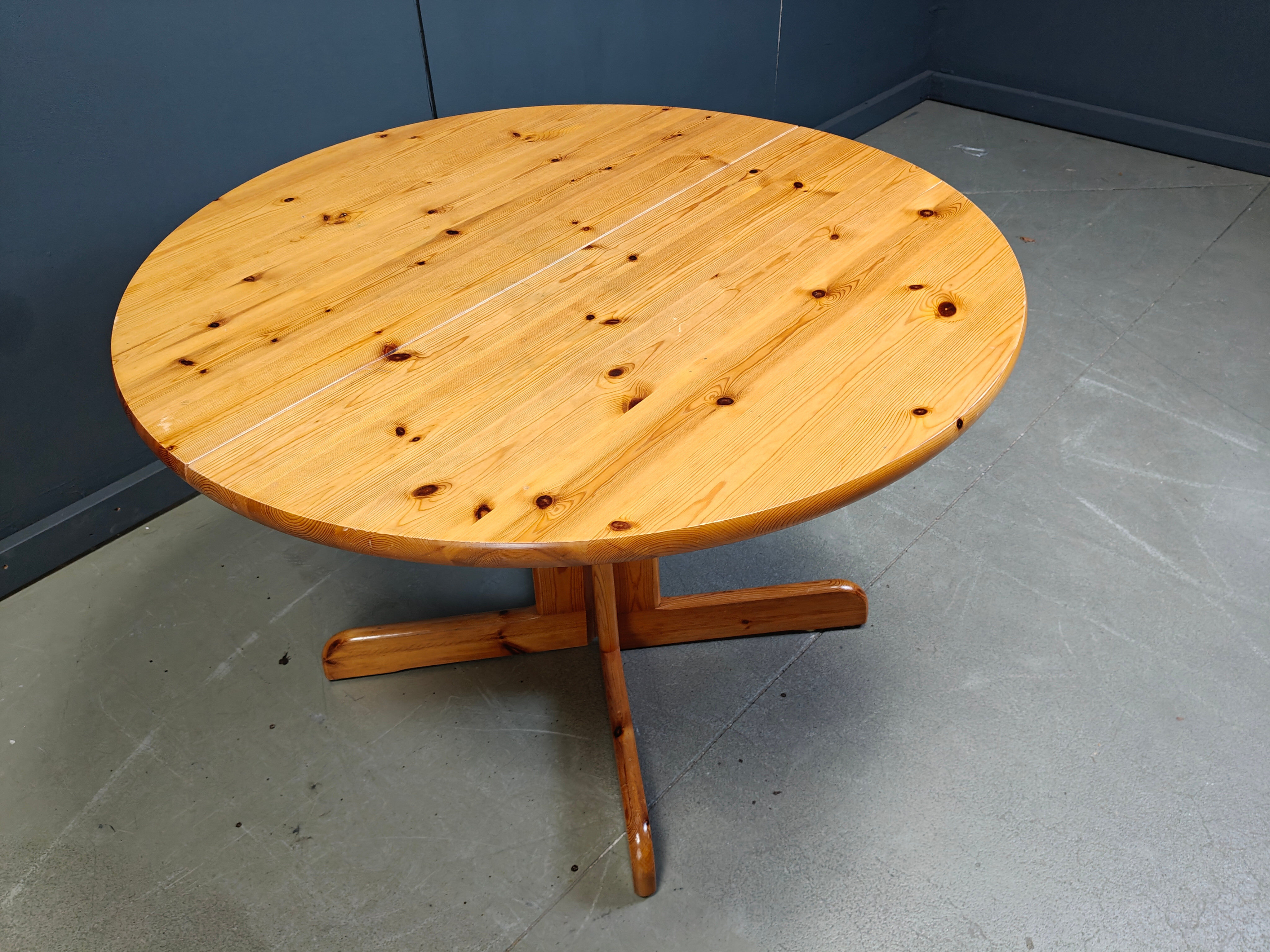 Rainer Daumiller style pine wood dining table, 1970s
