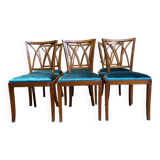 6 cherry wood chairs with openwork backs