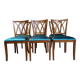 6 cherry wood chairs with openwork backs