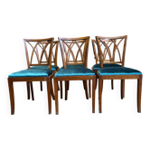 6 cherry wood chairs with openwork backs