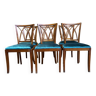 6 cherry wood chairs with openwork backs