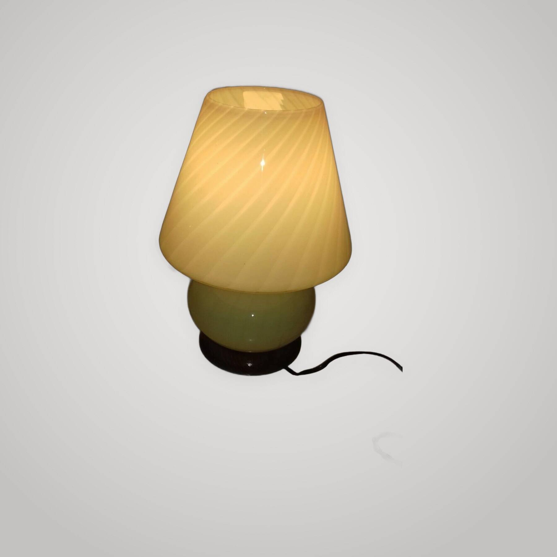 Mushroom lamp Murano spiral ochre colour 70s vintage glass be