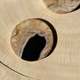 Set of 3 fossilized wooden coasters (clear)