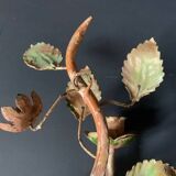 Pair of painted sheet metal flower sconces, Italian, 1960