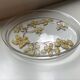 Plateau plat verre émaillée art nouveau floral signé Chaf école Nancy