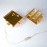 Paire d'appliques murales Carl Fagerlund du milieu du siècle pour Orrefors, Suède, vers 1960