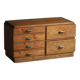 Mid-20th century Art Deco chest of drawers in pine with metal handles, 1940s.