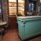 Antique counter in pitch pine with original patina.