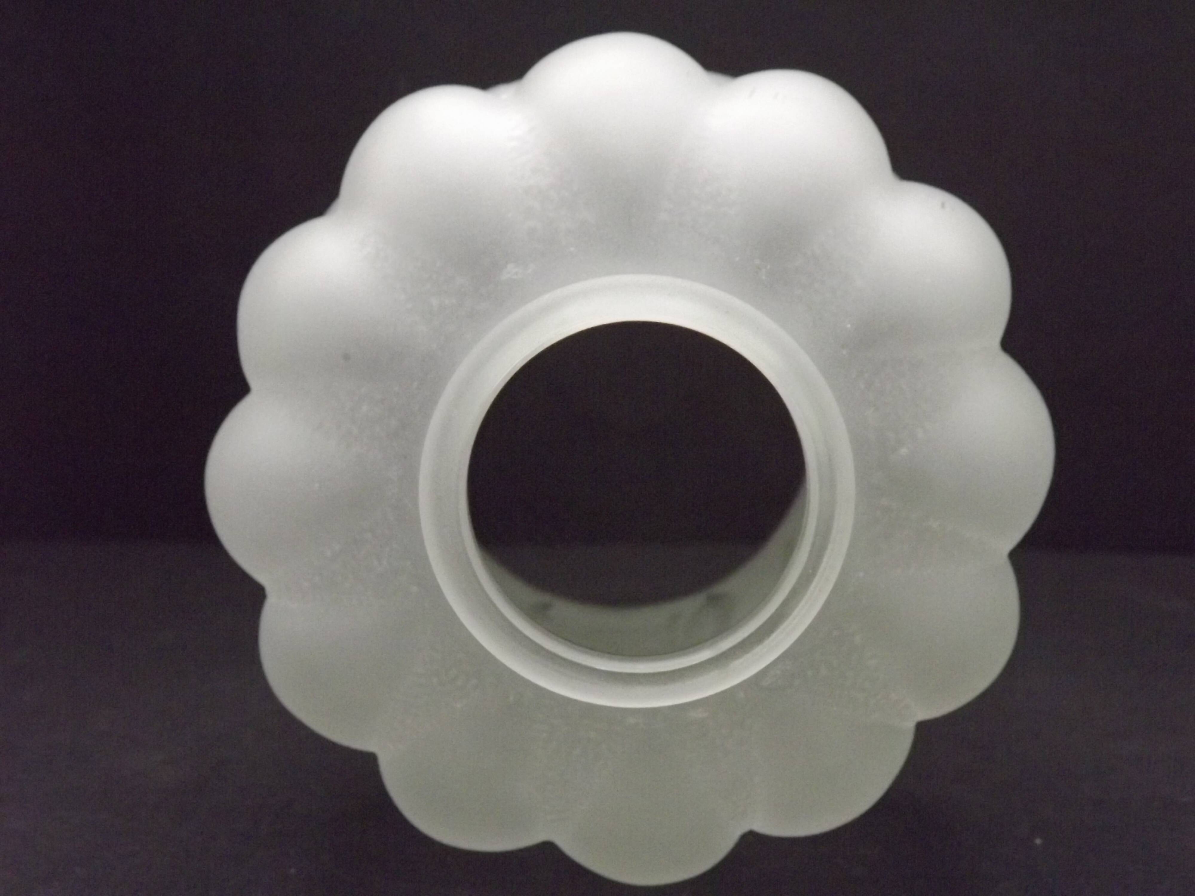 French vintage Victorian style white opaque patterned glass shade 0142