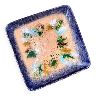 Enameled copper bowl plate, Germany, 1960s.
