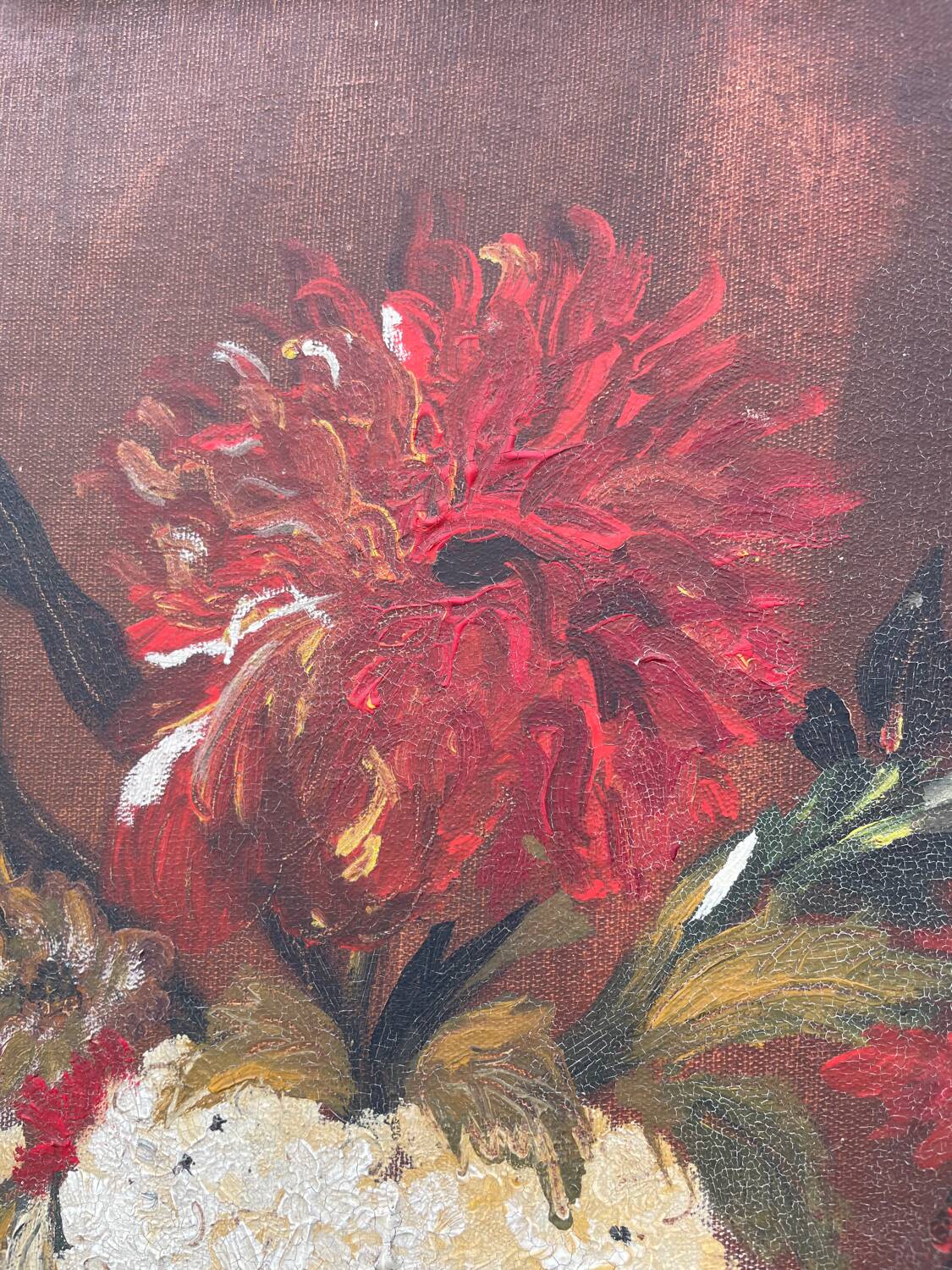 Large bouquet oil painting
