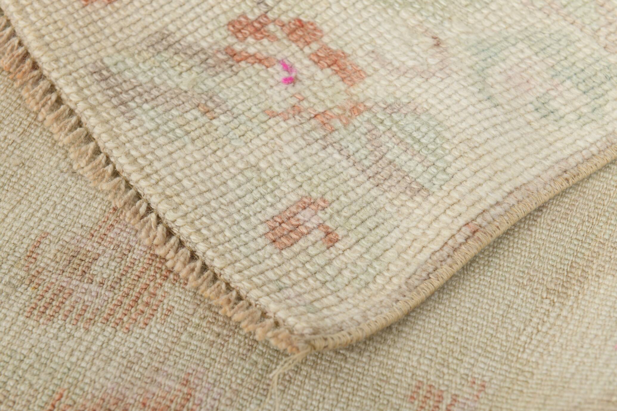5x10 Floral Pattern Beige & Red Vintage Rug, 153x315Cm