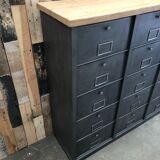 Meuble de rangement industriel Vandex Ronéo 15 clapets bois métal
