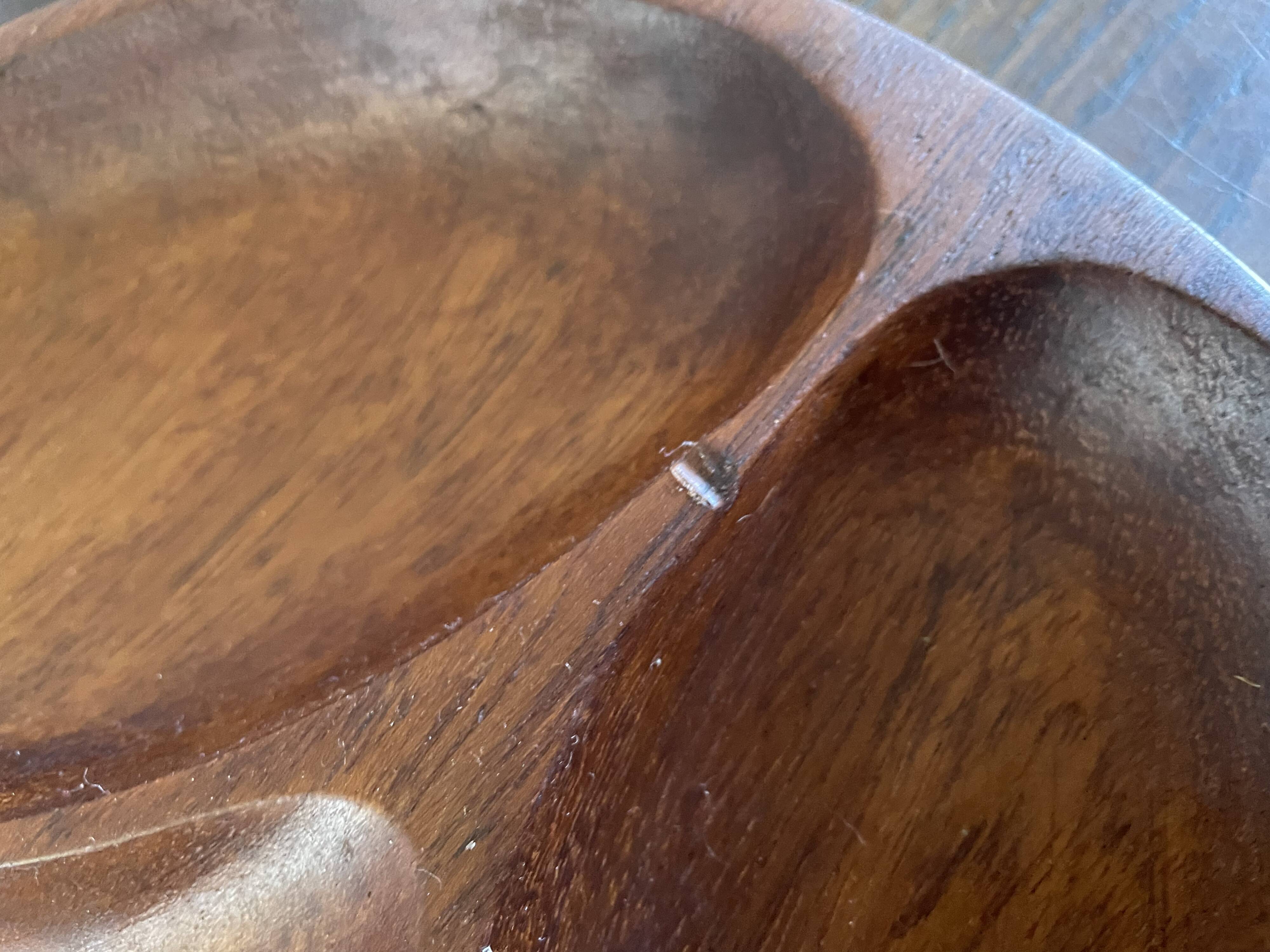 Wooden appetizer dish with compartments