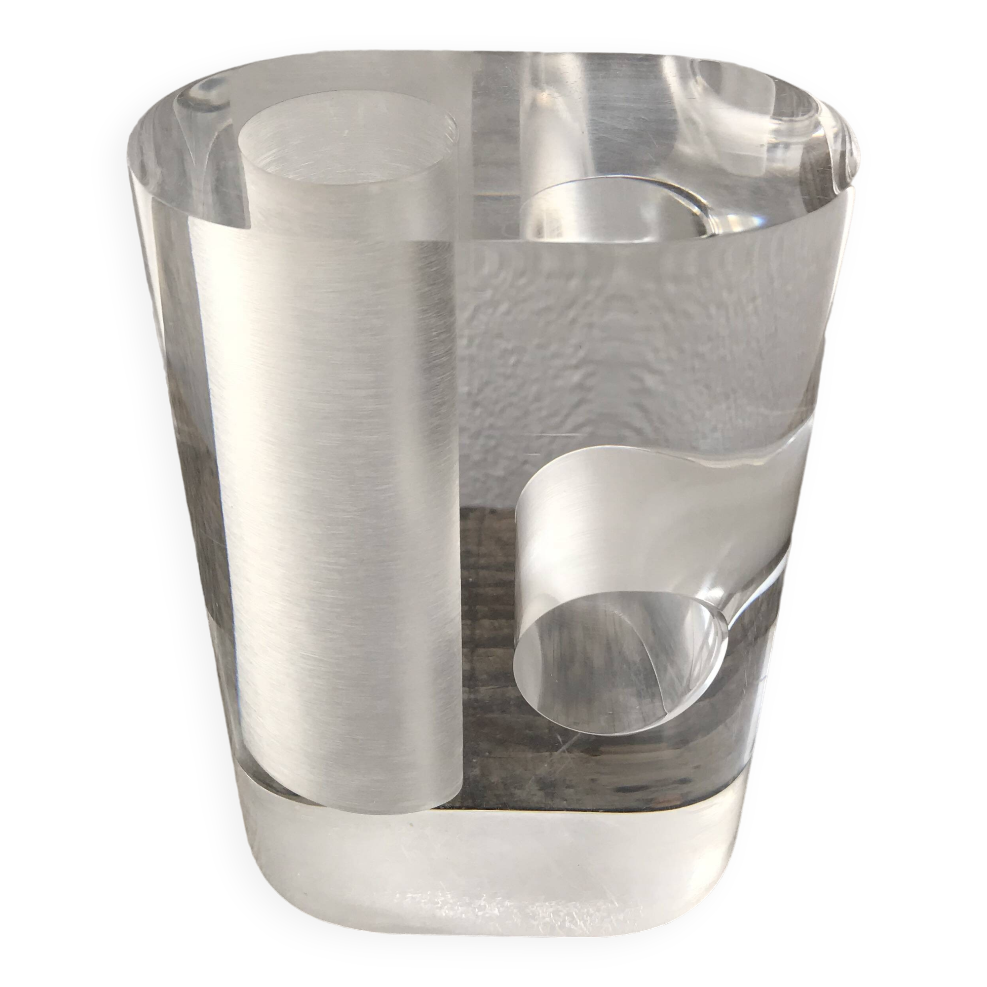 Vase vintage en acrylique transparent, Italie