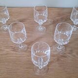 6 verres à pied en cristal