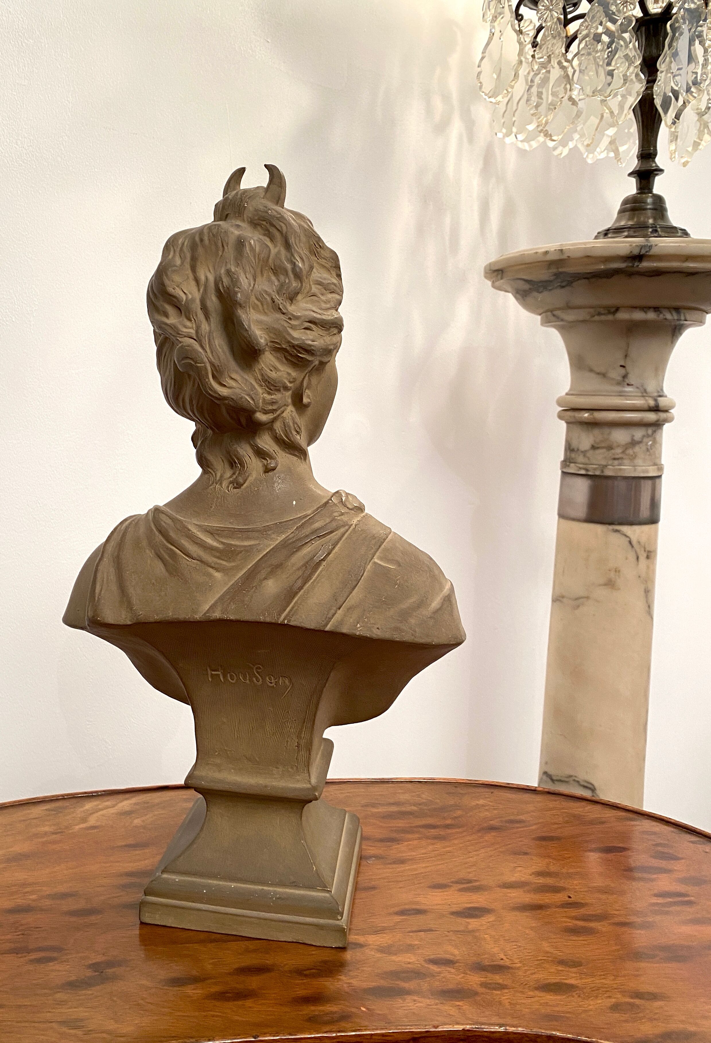 Bust En Terre Cuite Diane Chasseresse d'Apres Houdon Epoque 19th