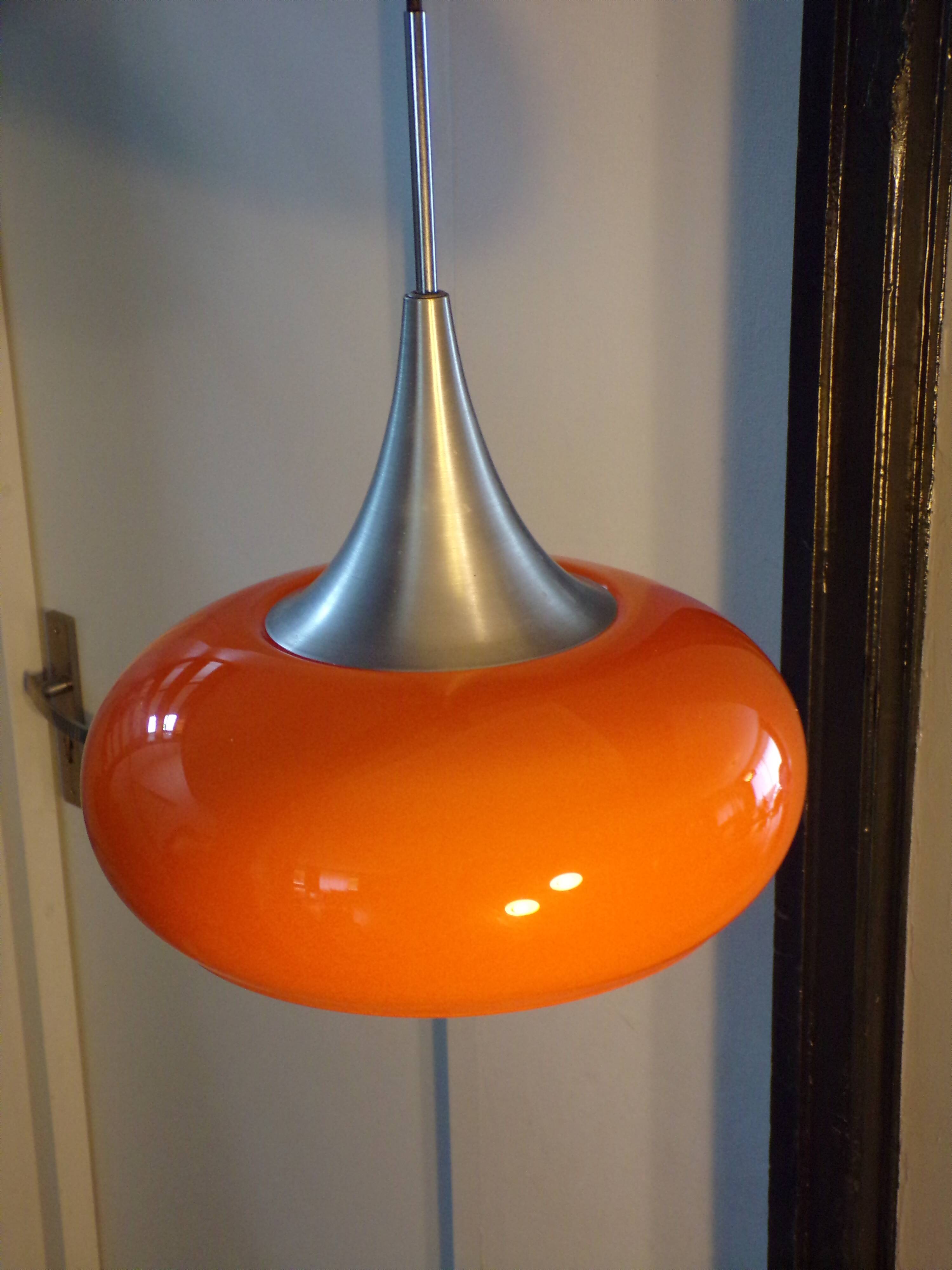 Doria 1970 opaline orange pendant light