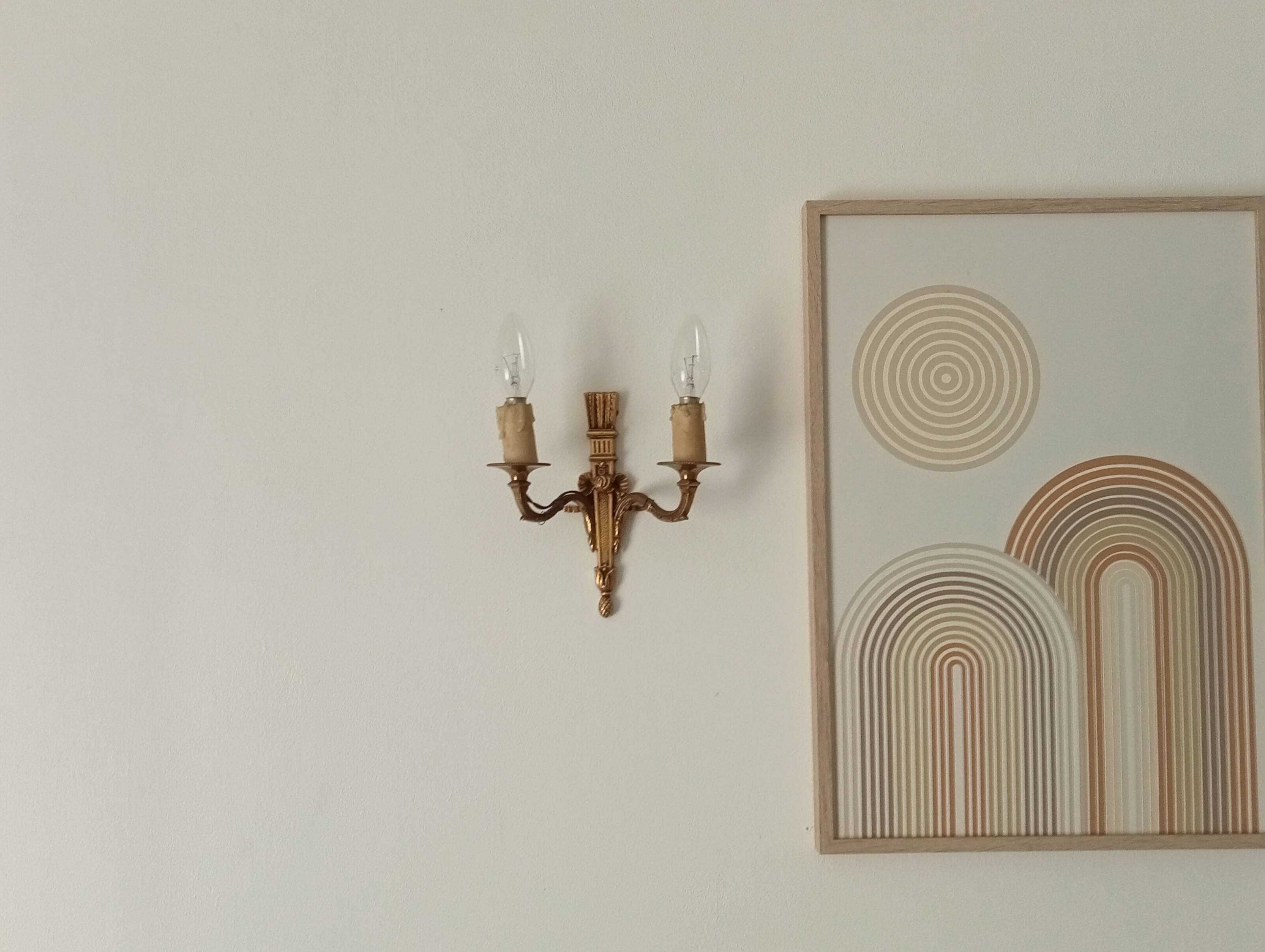 Vintage wall sconce in gilded brass, Empire style.