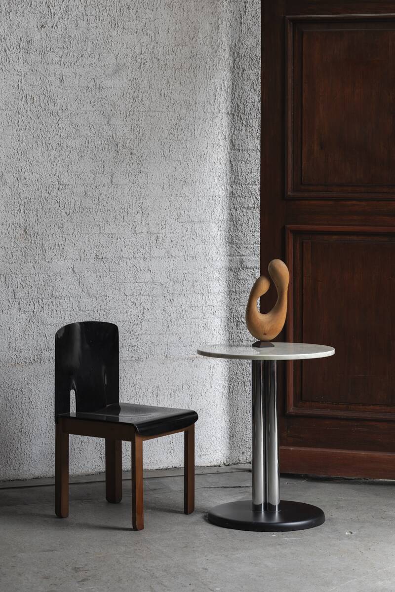 Side table chrome marble