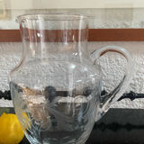Large engraved crystal jug for orangeade