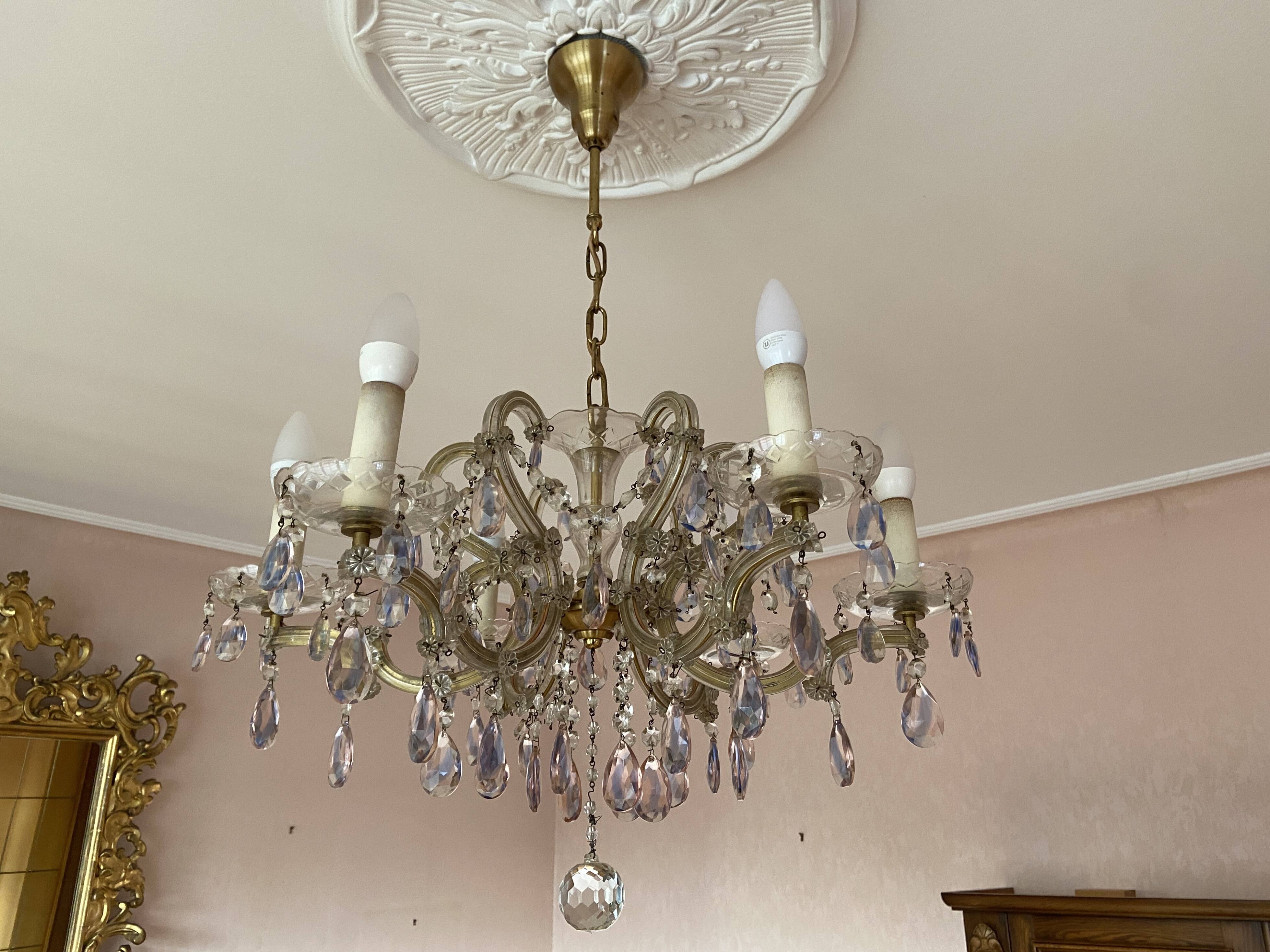 Venetian crystal chandelier Marie-Thérèse old rococo vintage French chandelier Louis XV 1970-80s