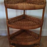 Wicker corner shelf 70s