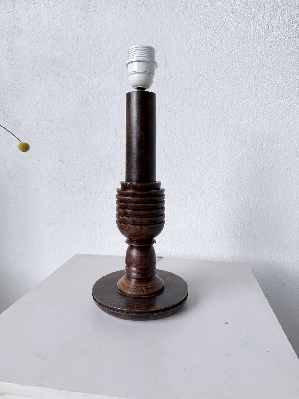 1940s Art Deco oak desk lamp