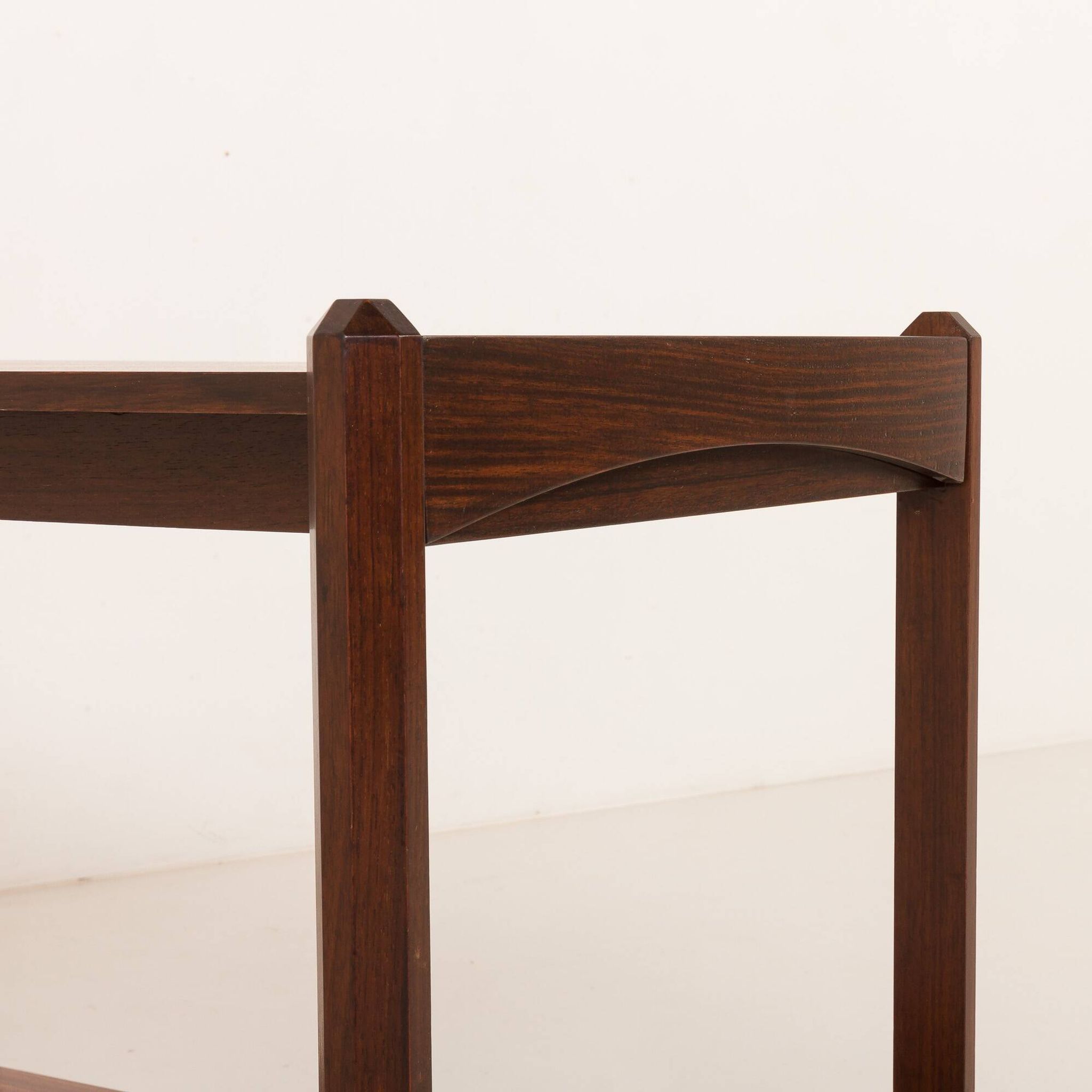 Italian mid century bar trolley, serving cart in rosewood, 1960s