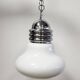 Lustre ampoule vintage opaline & chrome 1960s