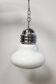 Vintage opaline & chrome bulb chandelier 1960s