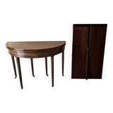 Extendable half-moon table in Louis XVI style