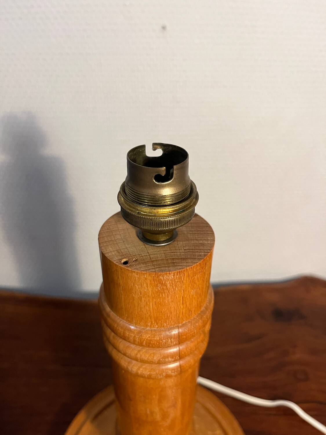 Wooden lamp base from the 60s