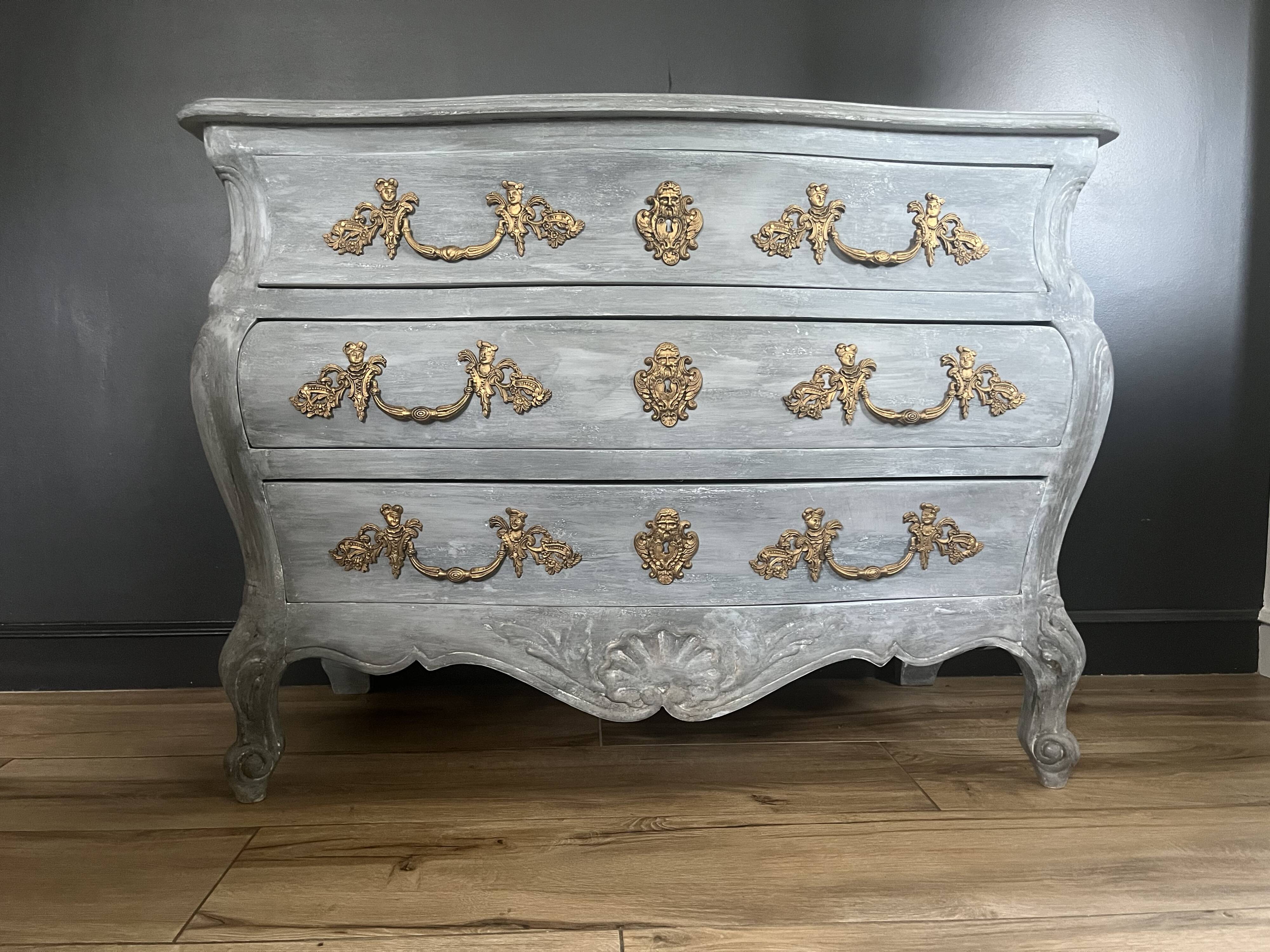 Louis XV style curved chest of drawers