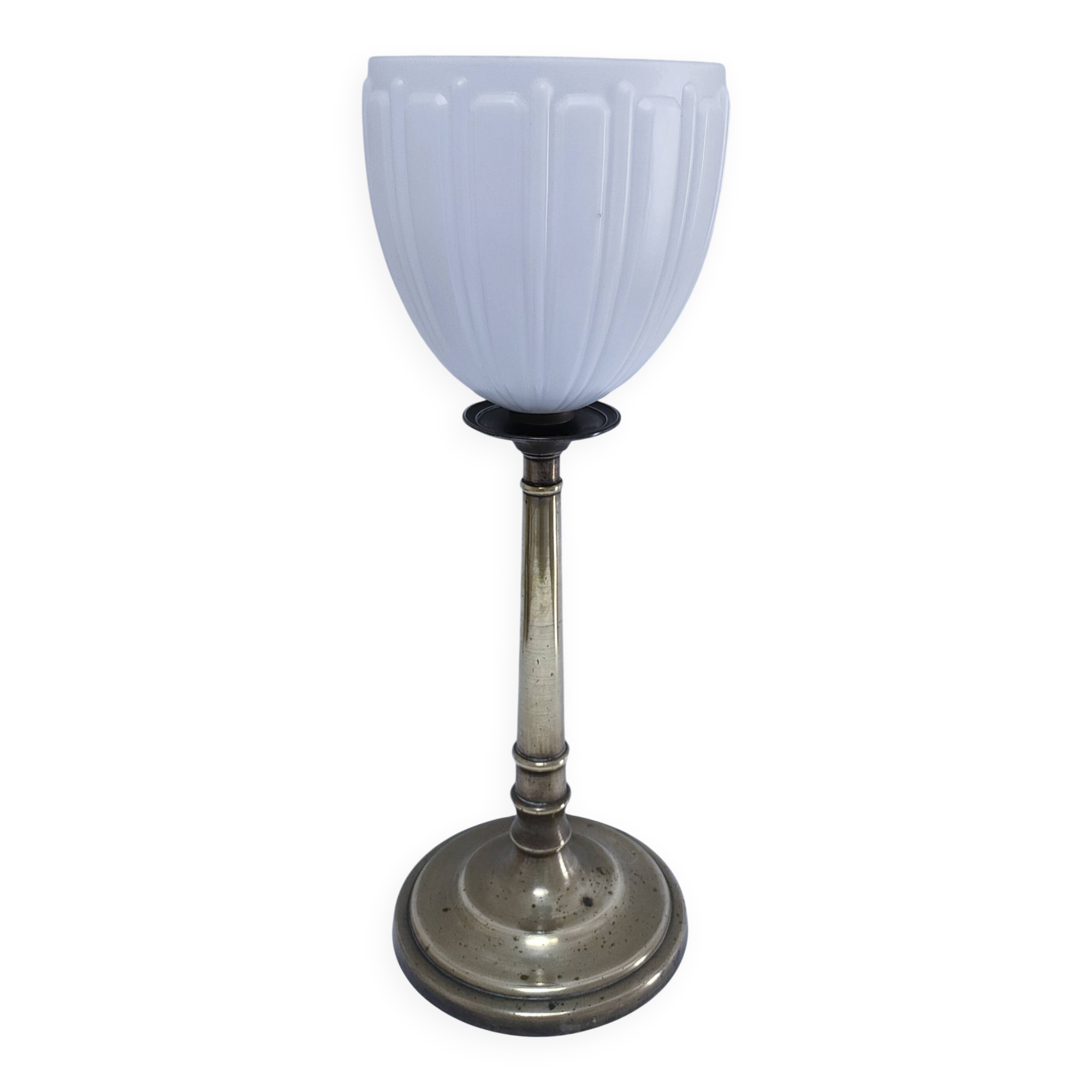 brass glass art deco lamp