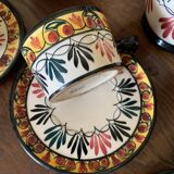 Rare complete Saint Jean de Bretagne coffee service - 10 cups, coffee pot.