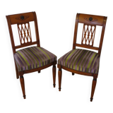 Set of 2 Purple and Green Tapestry Chairs - Cherry
