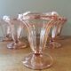Set of 6 vintage pink glass ice cream cups