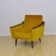 Yellow velvet armchair, 1960s