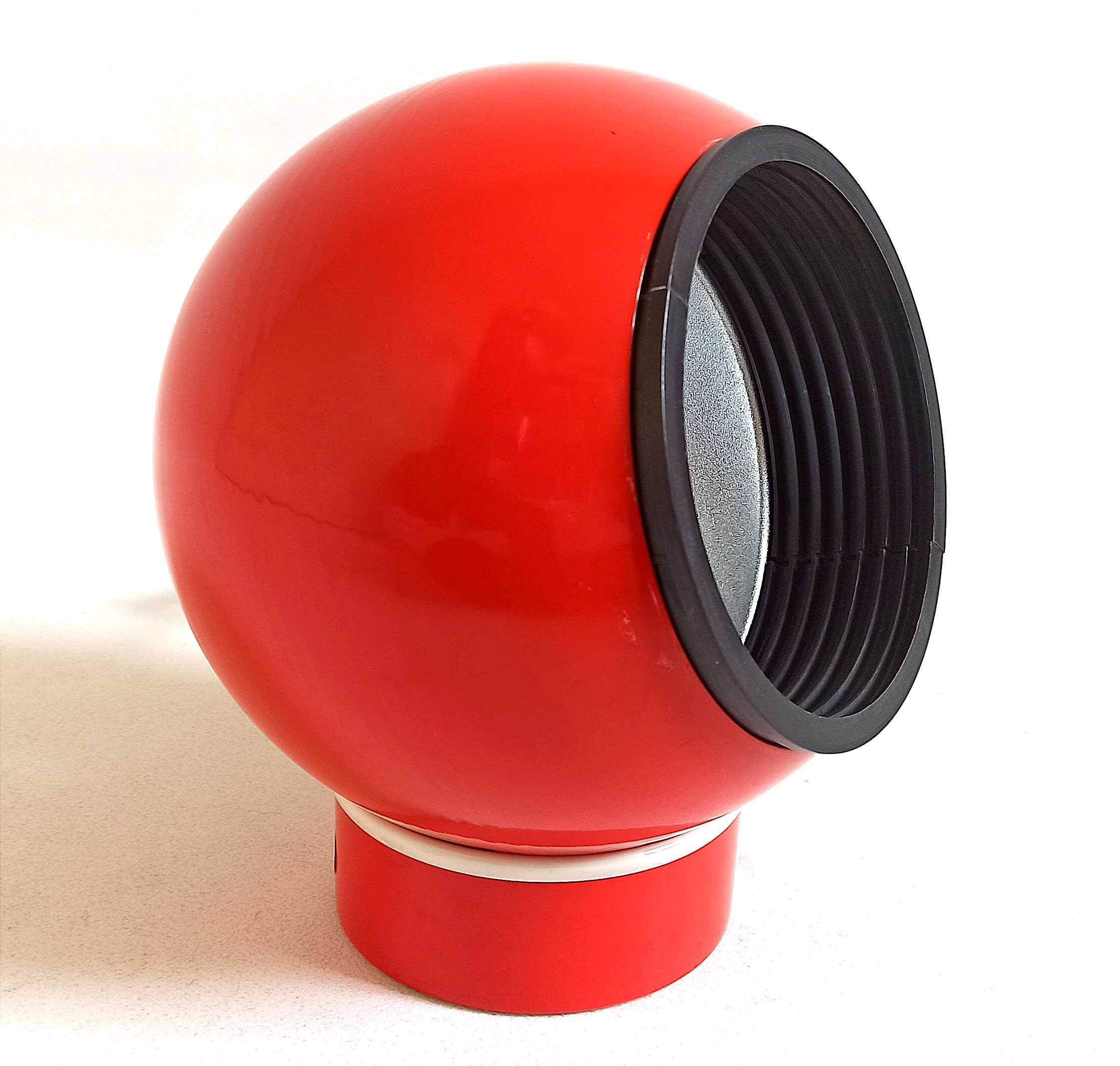 Bright Red Lita Ball Lamp Space Age 70s