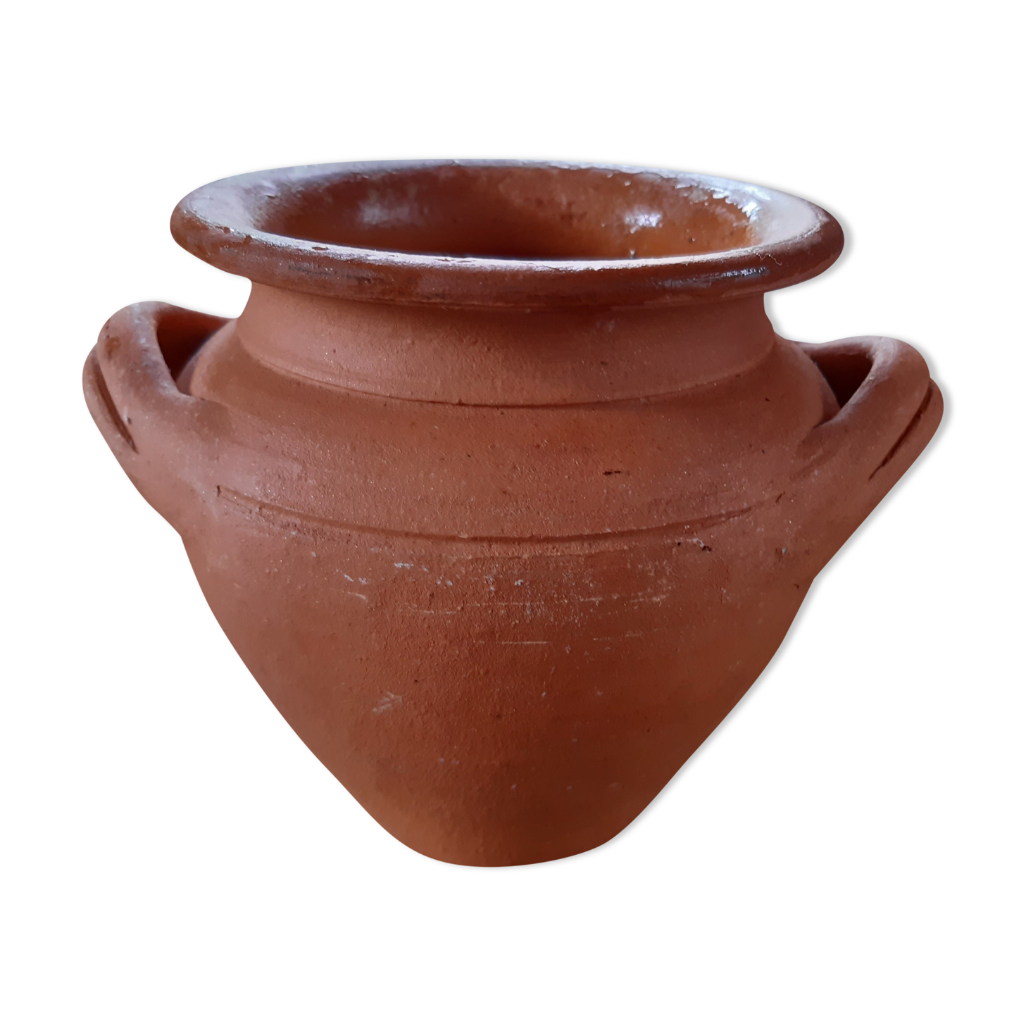 Terracotta vase with two handles