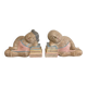 Old Pair of Asian Bookends Exotic Wood Asia Buddha