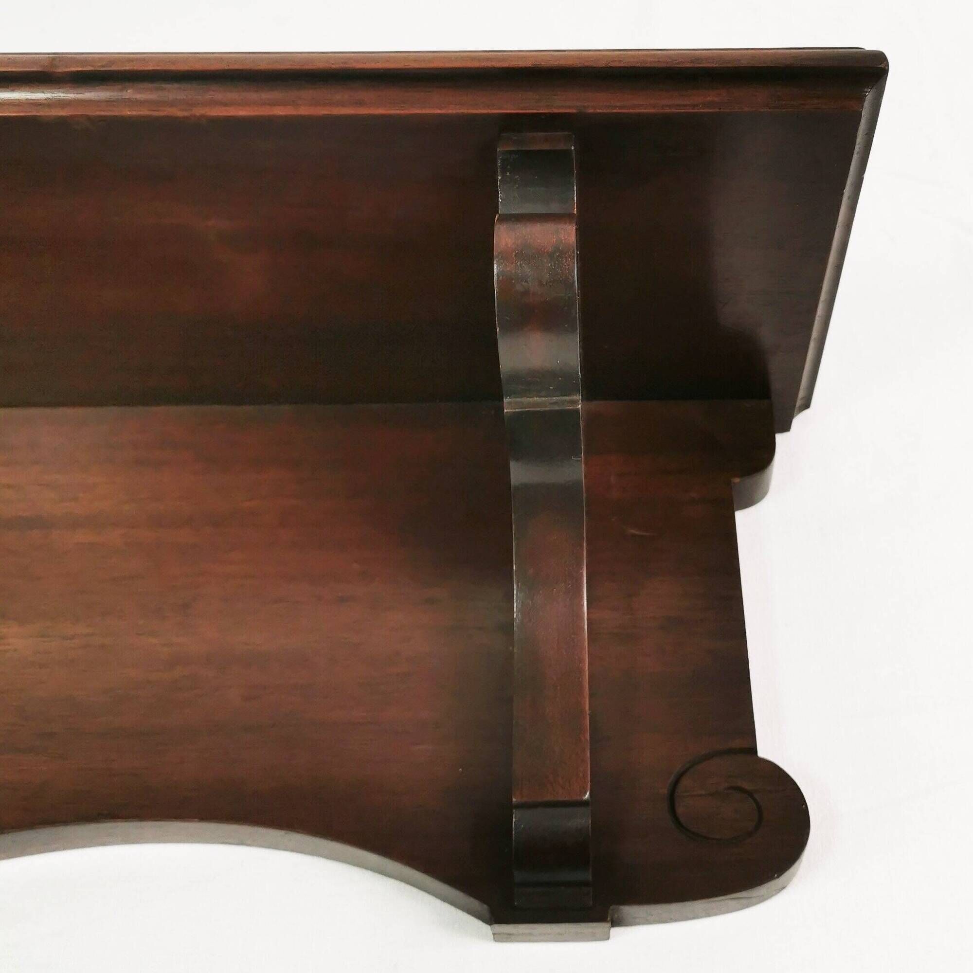 Art Nouveau mahogany shelf, Denmark 1930s.