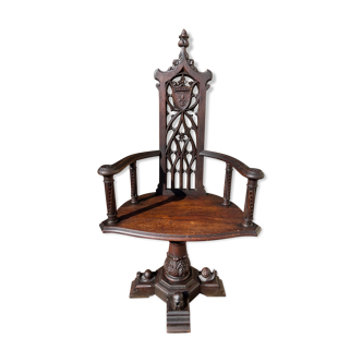 Neo-gothic oak armchair