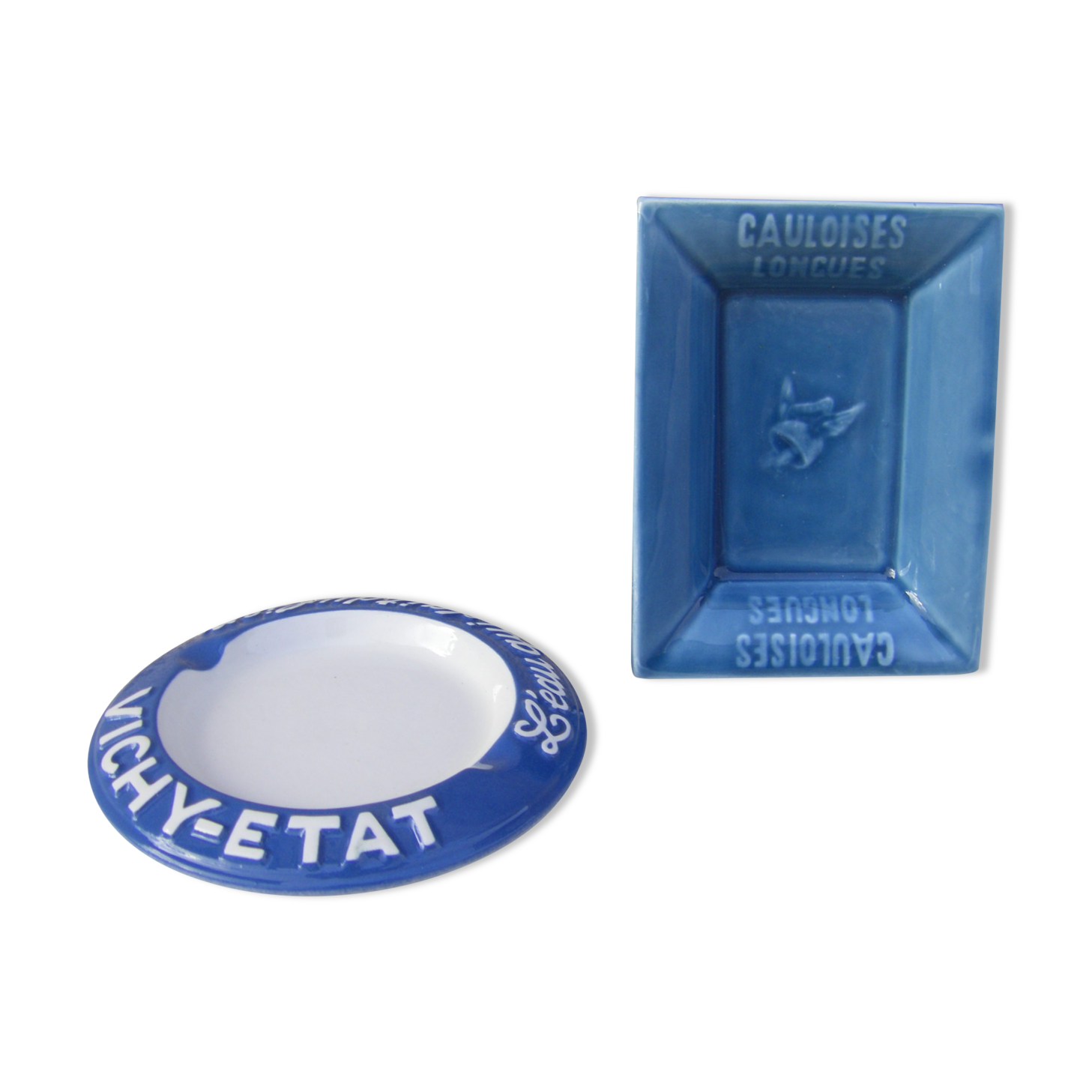 Two advertising ashtrays