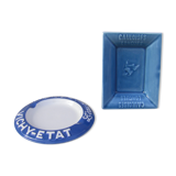 Two advertising ashtrays